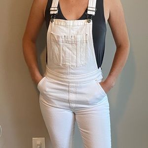 EUC Abercrombie overalls in white denim - size 2